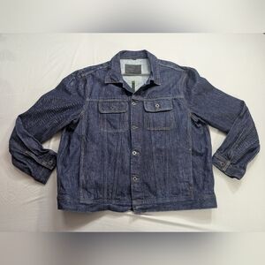 Banana Republic Jacket Mens 2XL Indigo Selvedge Denim Trucker Organic Cotton